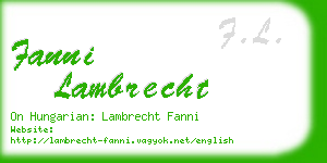 fanni lambrecht business card